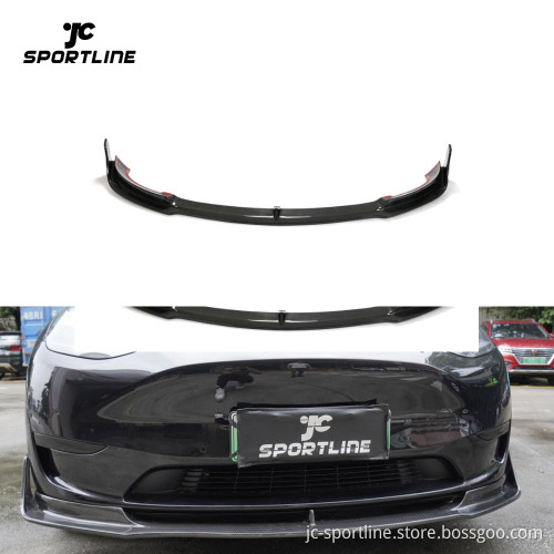 Carbon Fiber Front Bumper Lip for Tesla Model Y 2019-2023